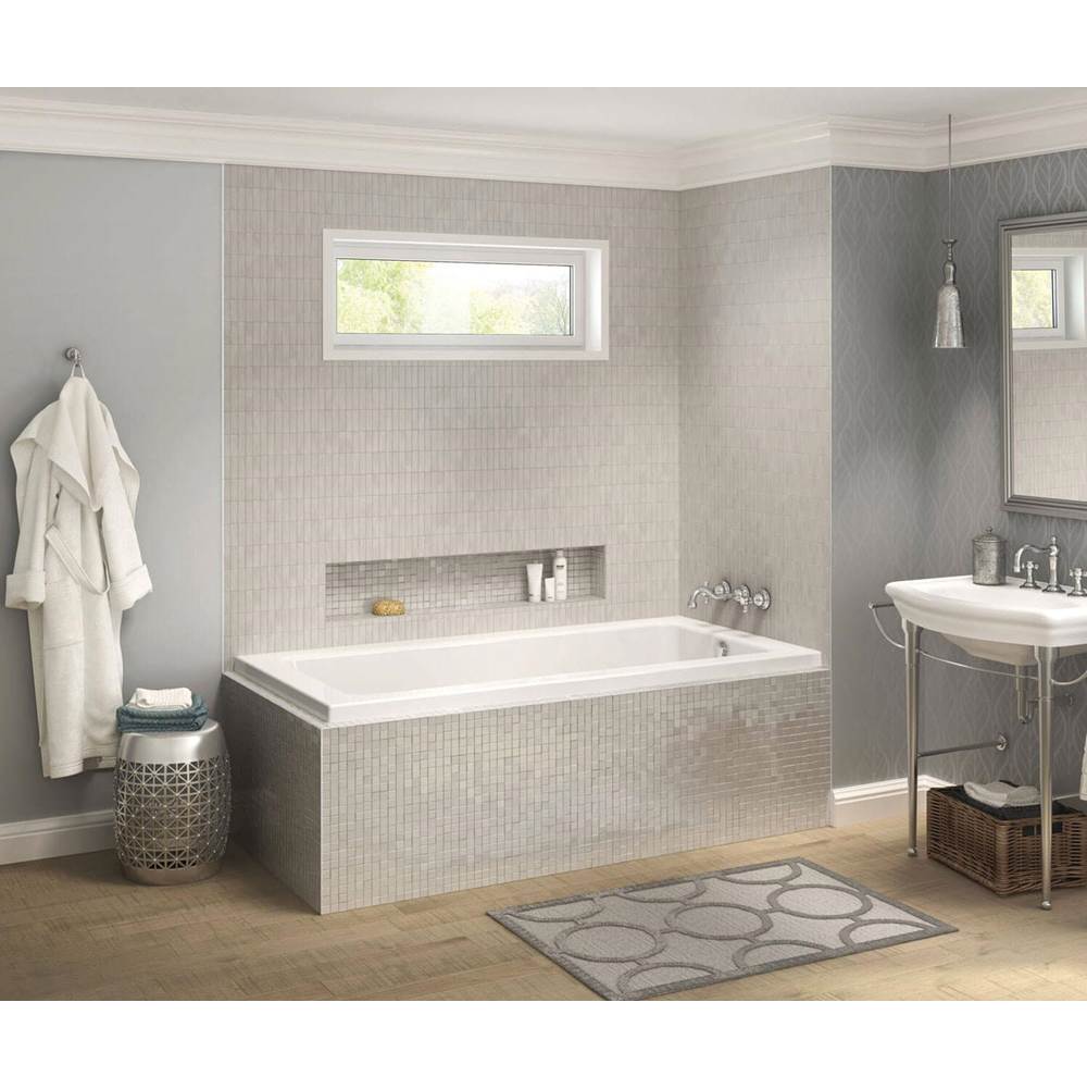 Maax Pose 7242 IF Acrylic Corner Right Left-Hand Drain Bathtub in White