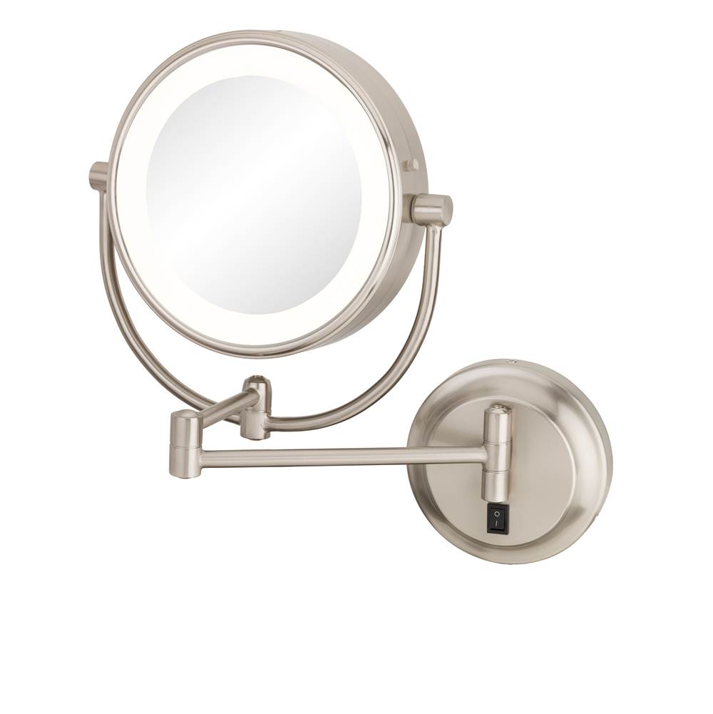Aptations Neomodern Magnified Makeup Mirror With Switchable Light Color in Brushed Nickel