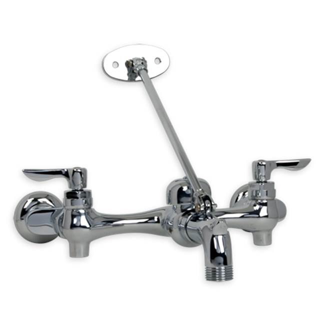American Standard Top Brace Wall-Mount Service Sink Faucet With 6-Inch Vacuum Breaker Spout and Offset Shanks