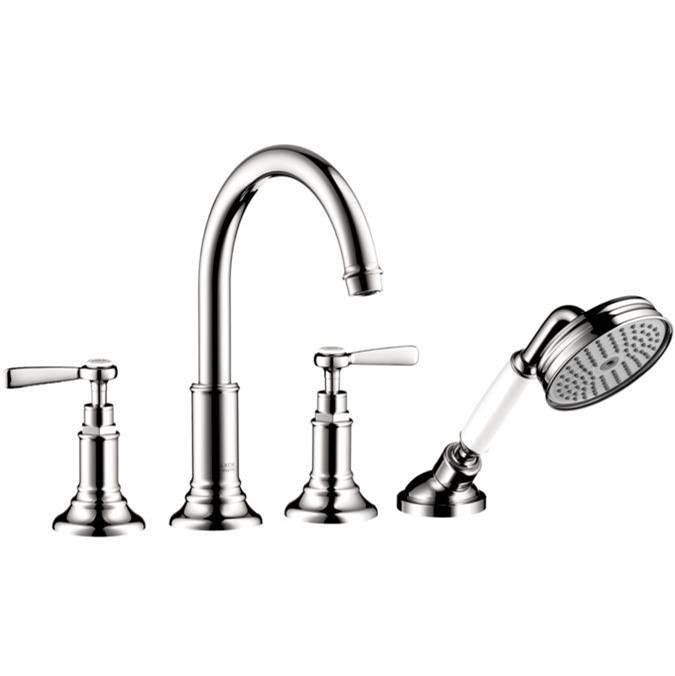 Axor Montreux 4-Hole Roman Tub Set Trim with Lever Handles and 1.8 GPM Handshower in Chrome
