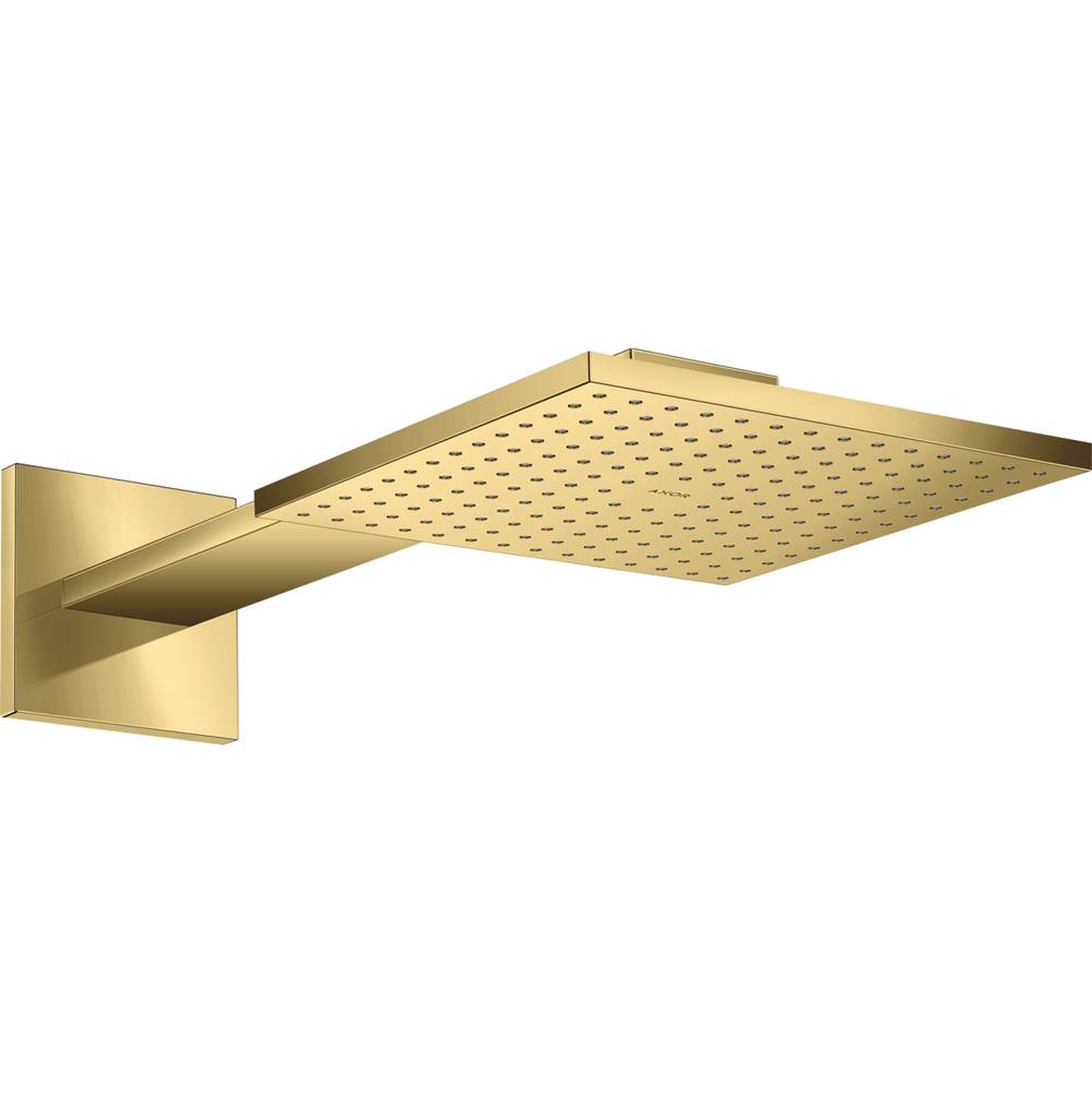 Axor ShowerSolutions Showerhead 250 Square 2- Jet with Showerarm Trim, 2.5 GPM in Polished Gold Optic