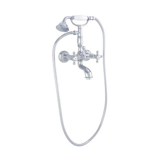 Kitchen & Bath Design CenterCalifornia FaucetsDeluxe Wall Mount ''Telephone'' Set with Customer Specified Handles