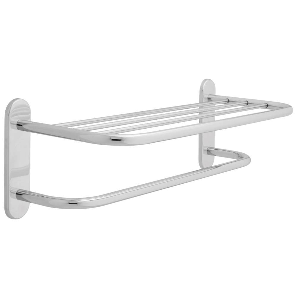 Delta Faucet Other 24'' Brass Towel Shelf with One Bar, Concealed Mounting Polished Chrome