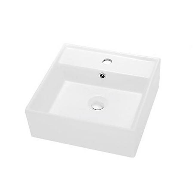 Dawn Dawn® Vessel Above-Counter Square Ceramic Art Basin with Single Hole for Faucet and Overflow