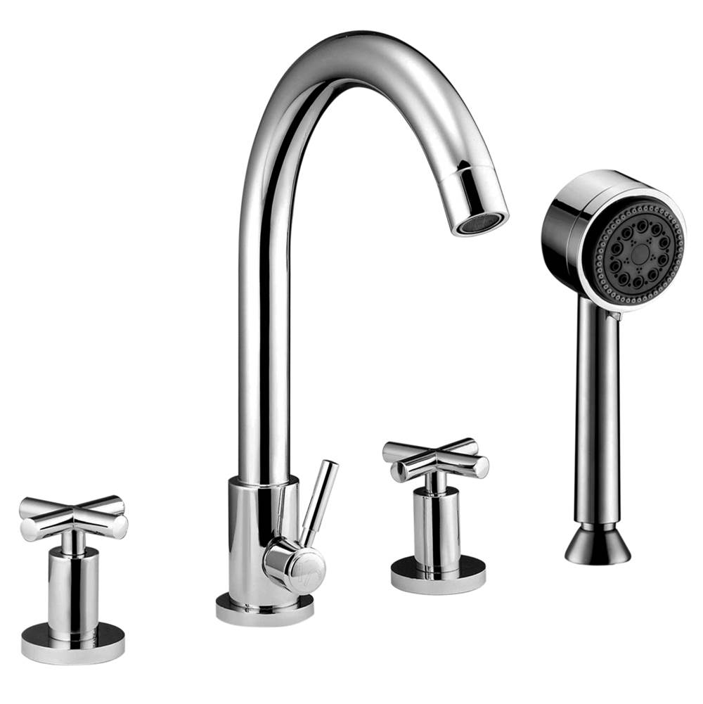 Dawn Dawn® 4-hole Tub Filler with Personal Handshower and Cross Handles