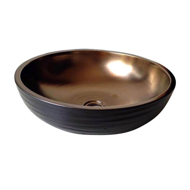 Dawn Dawn® Ceramic, hand engraved and hand-painted vessel sink-round shape