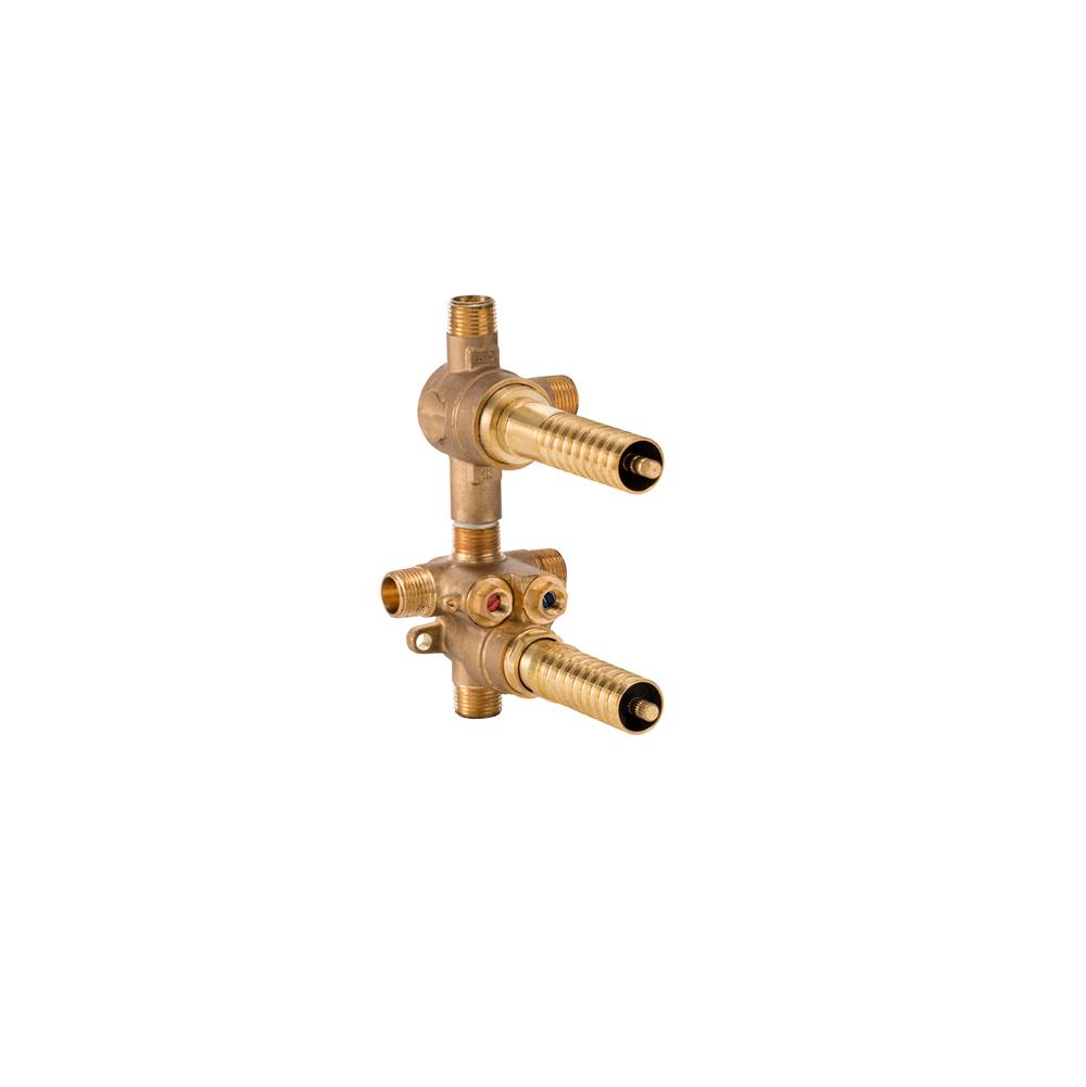 DXV 2-Handle Thermostatic Rough Valve with 2-Way Diverter Shared Functions