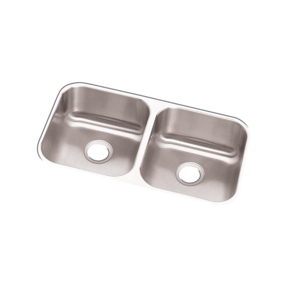 Elkay Dayton Stainless Steel 31-3/4'' x 18-1/4'' x 9'', Equal Double Bowl Undermount Sink