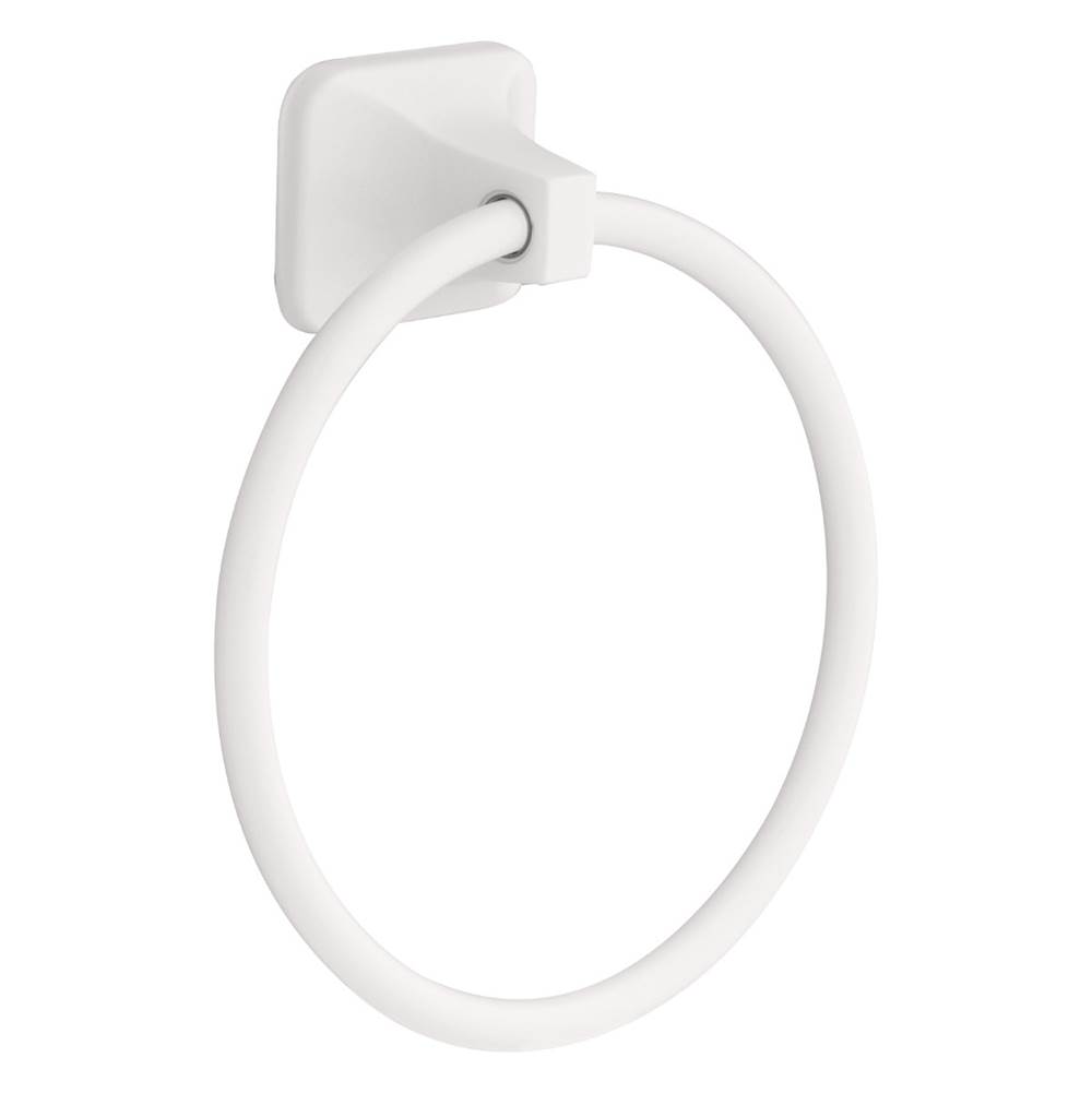 Franklin Brass Futura Towel Ring, White