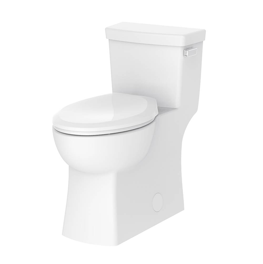Gerber Plumbing Burr Ridge 1.28gpf ADA EL 1pc CT Toilet 12'' Rough-in Right Hand Lever White