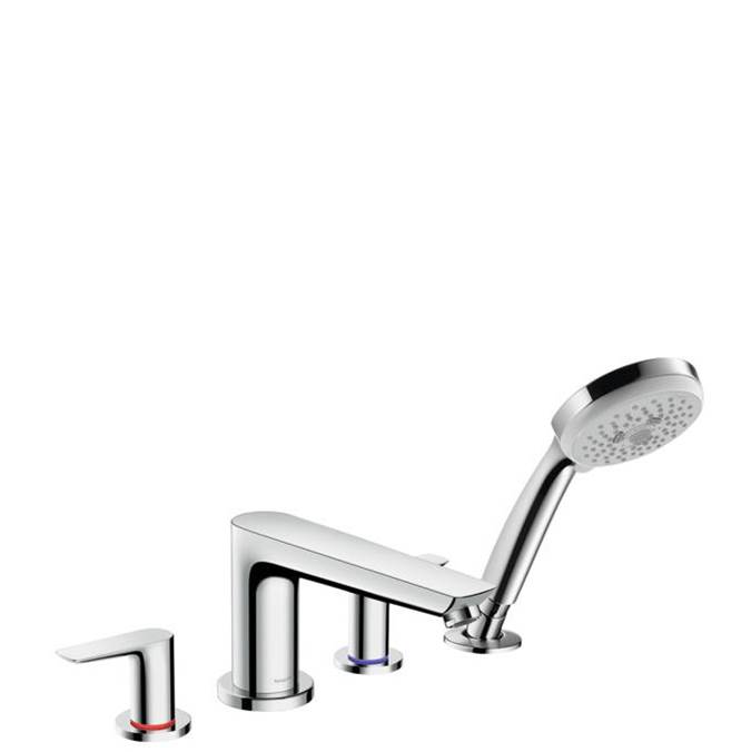 Hansgrohe Talis E 4-Hole Roman Tub Set Trim with 1.8 GPM Handshower in Chrome