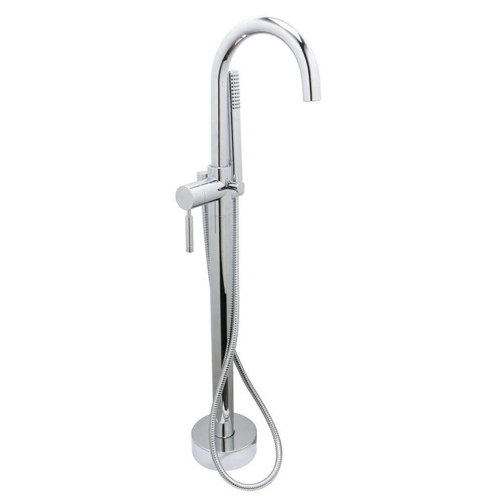 Huntington Brass Euro Free Standing Roman Tub Filler With Hand Shower
