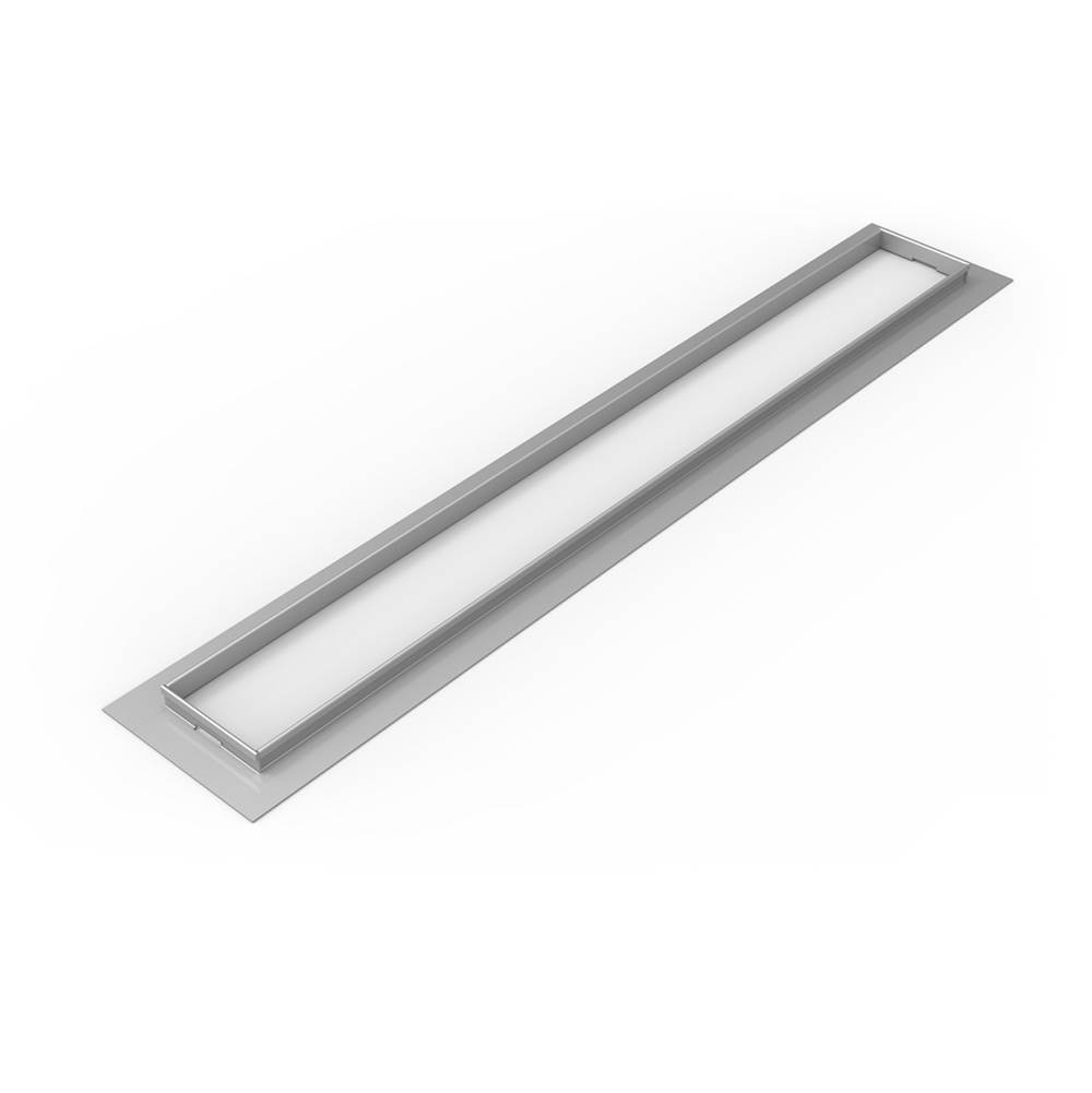 Infinity Drain 32'' Length x 1'' Height Clamping Collar in polished stainless for Universal Infinity Drain™