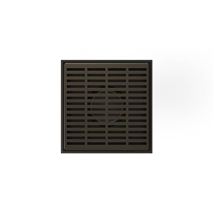 Infinity Drain 5'' x 5'' LND 5 Lines Pattern Complete Kit in Oil Rubbed Bronze with ABS Drain Body, 2'' Outlet