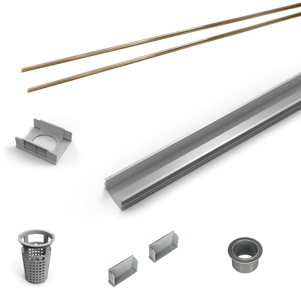 Infinity Drain 48'' Rough Only Kit for S-LAG 65, S-LT 65, and S-LTIF 65 series. Includes PVC Components and Channel Trim