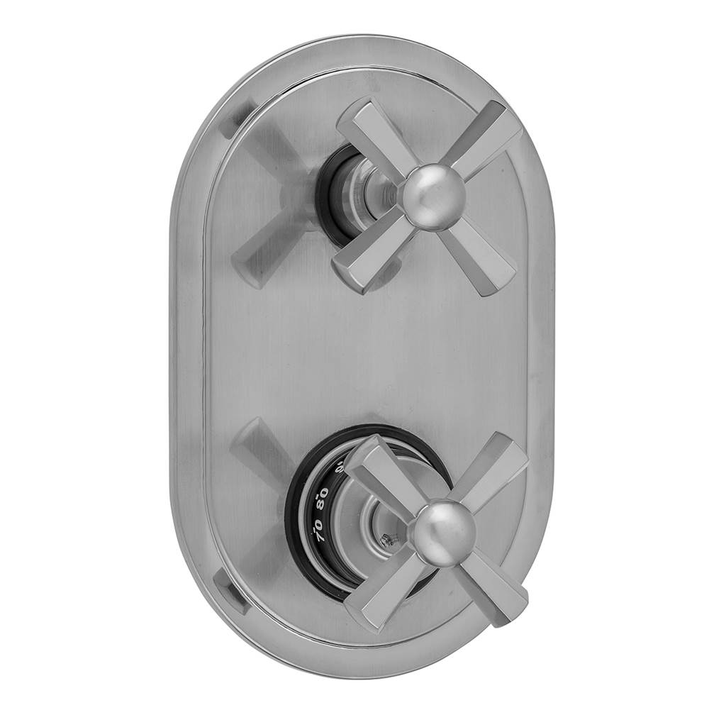 Jaclo Oval Plate with Hex Cross Thermostatic Valve with Hex Cross Built-in 2-Way Or 3-Way Diverter/Volume Controls (J-TH34-686 / J-TH34-687 / J-TH34-688 / J-TH34-689)