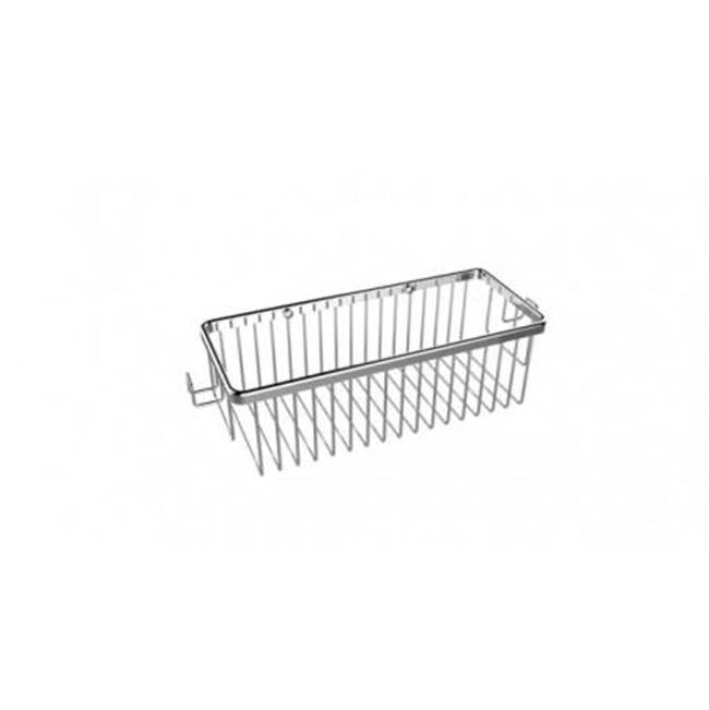 Kartners Bath & Shower Baskets - Single Wire Basket with Hooks-Polished Brass