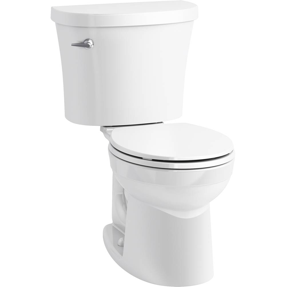 Kohler Kingston™ Two-piece round-front 1.28 gpf toilet with tank cover locks