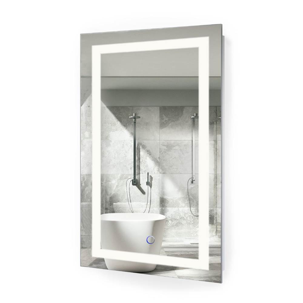 Krugg Icon 18'' x 30'' LED Bathroom Mirror w/ Dimmer and Defogger, Lighted Vanity Mirror