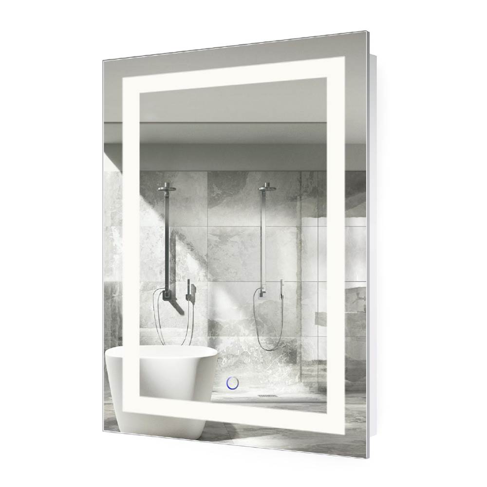 Krugg Icon 24'' x 36'' LED Bathroom Mirror With Dimmer and Defogger, Lighted Vanity Mirror