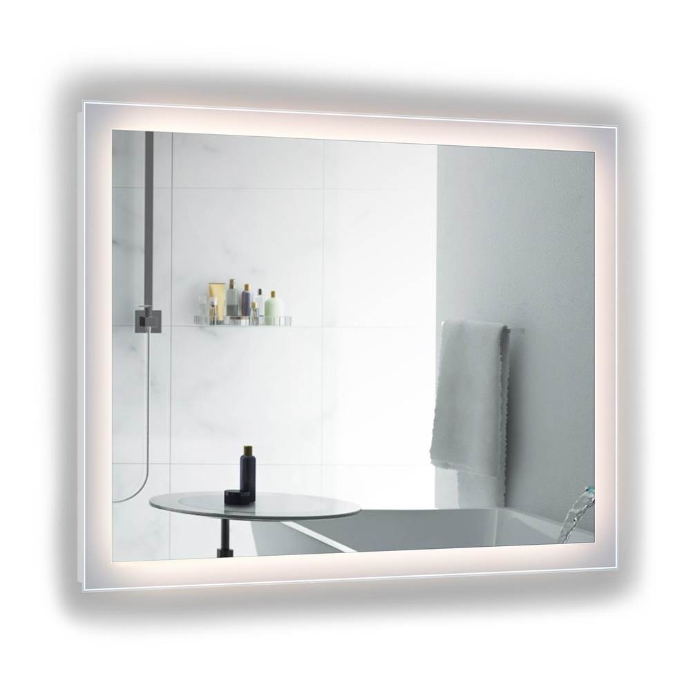 Krugg LED Lighted Bathroom Frame Mirror With DefoggerStella mirror 48'' x 36''