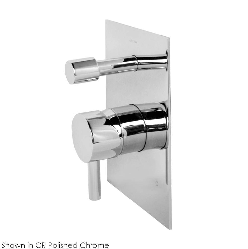 Lacava TRIM ONLY - Built-in pressure balancing mixer with 2-way diverter, lever handle and squared backplate. Water flow rate: 4.67 gpm at 60 psi