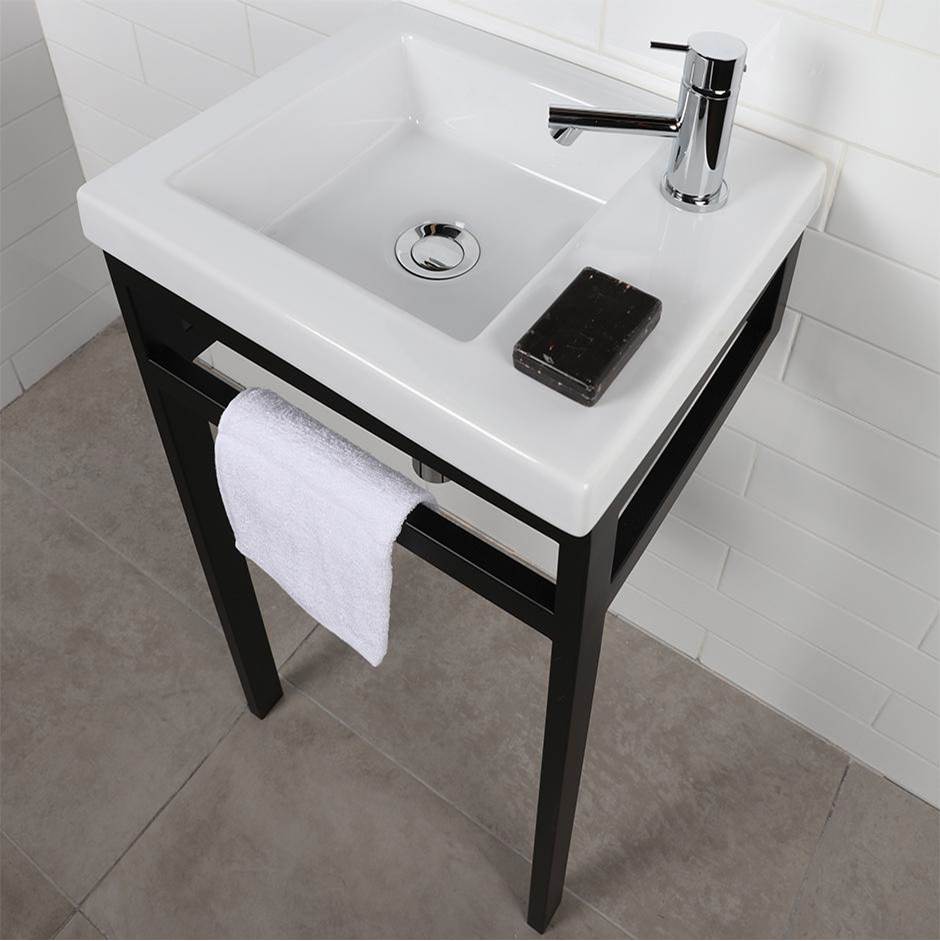 Lacava Wall-mount, vanity top or self-rimming porcelain Bathroom Sink with an overflow. No faucet holes. W: 15 3/4'', D: 13 3/4'', H: 5 3/4''