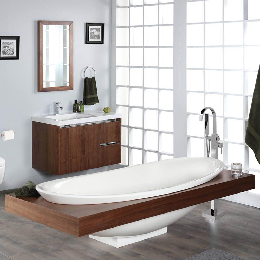 Lacava Wooden countertop surround with a cut-out for bathtub 6059