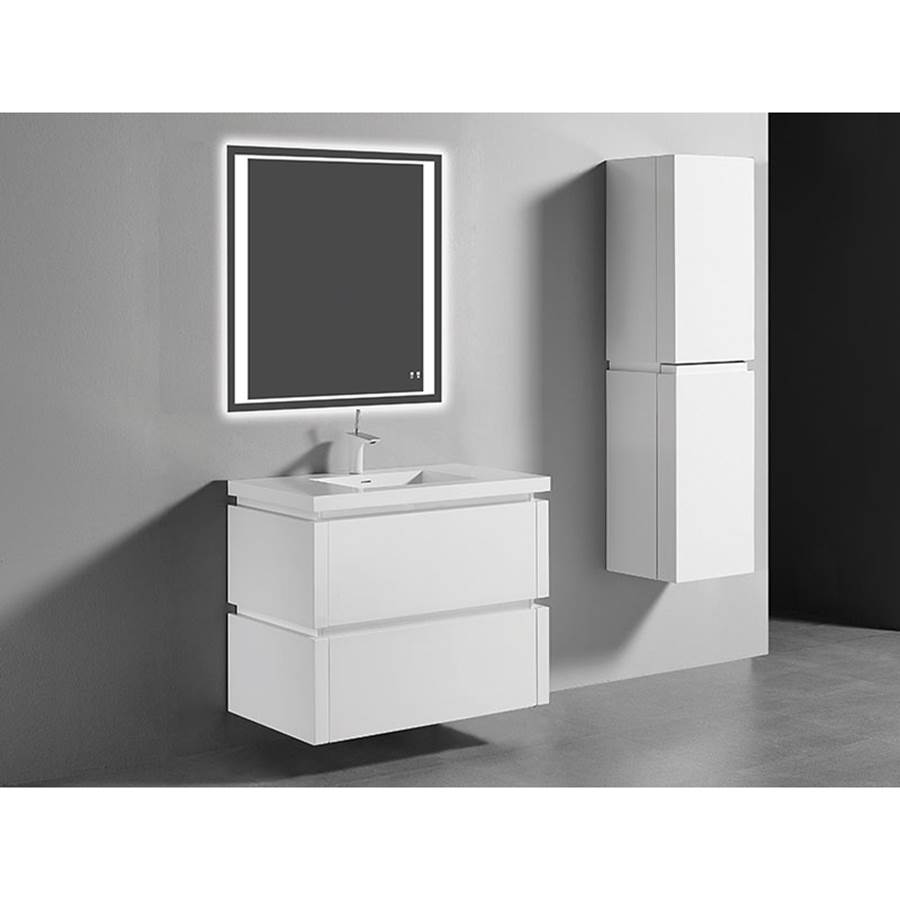 Madeli Cube 36''. White, Wall Hung Cabinet, 35-5/8'' X 22'' X 28''