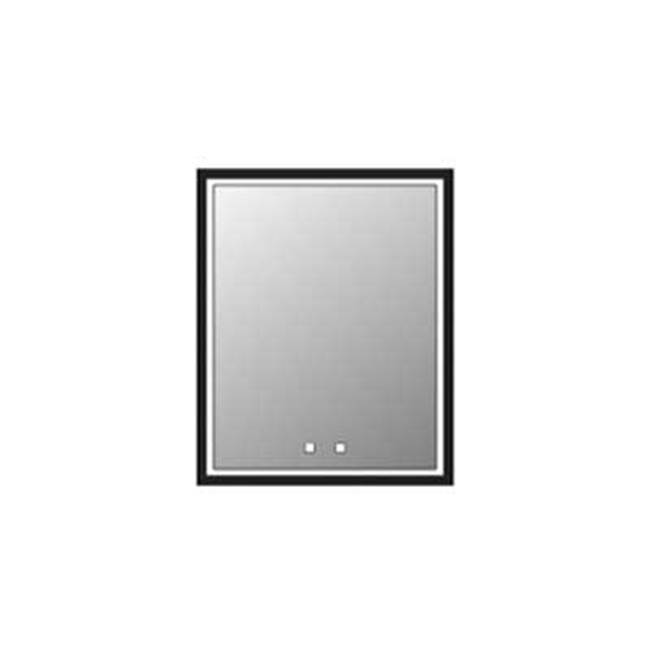 Madeli Illusion Lighted Mirrored Cabinet , 24X36''Right Hinged-Recessed Mount, Satin Brass Frame-Lumen Touch+, Dimmer-Defogger-2700/4000 Kelvin