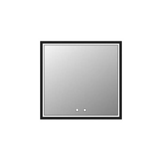 Madeli Illusion Lighted Mirrored Cabinet , 30X36''-Left Hinged-Recessed Mount, Matte Black Frame-Lumen Touch+, Dimmer-Defogger-2700/4000 Kelvin