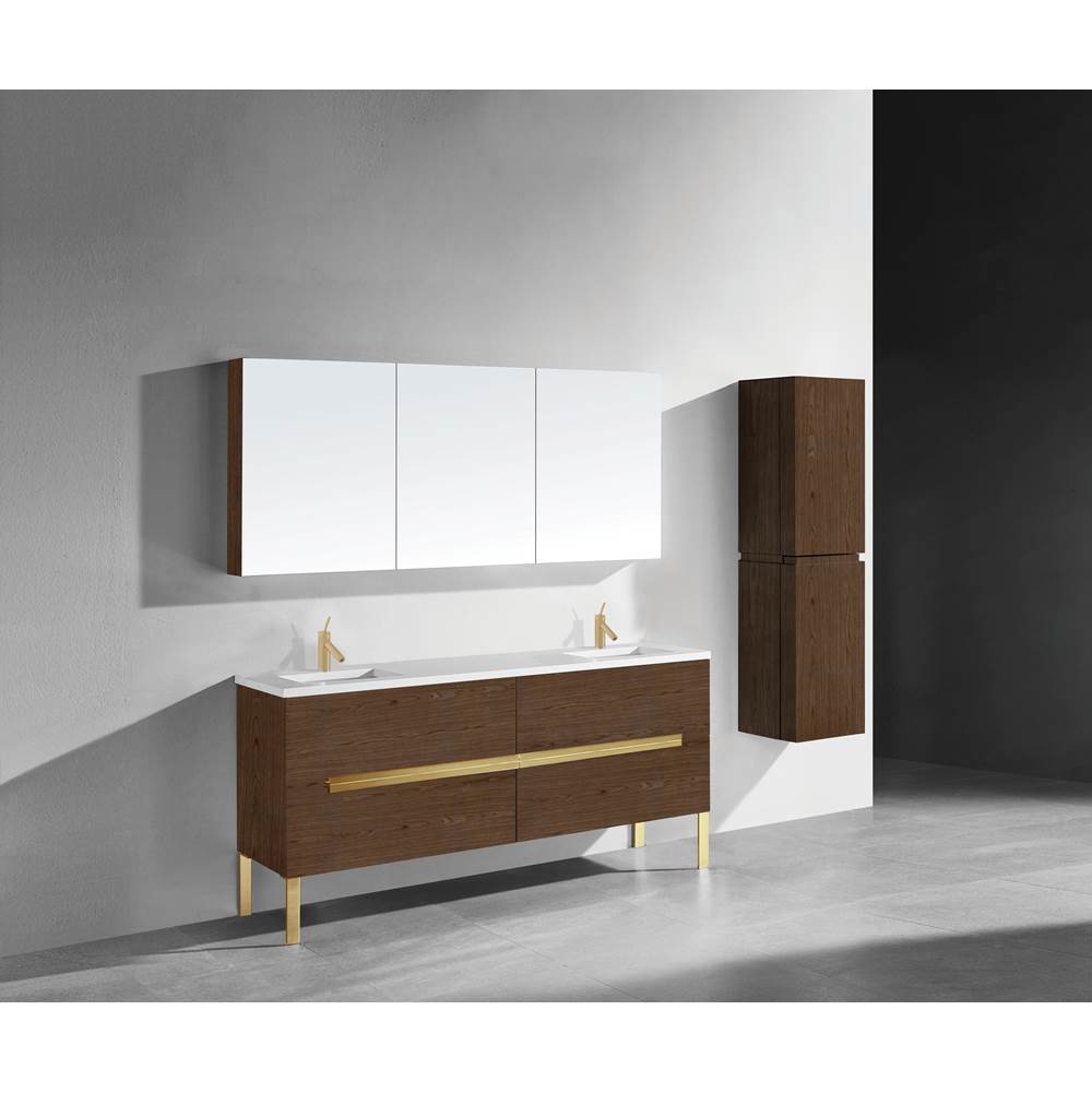 Kitchen & Bath Design CenterMadeliMadeli Soho 72'' Free standing Vanity Cabinet in Brandy/HW: Satin Brass(SB)