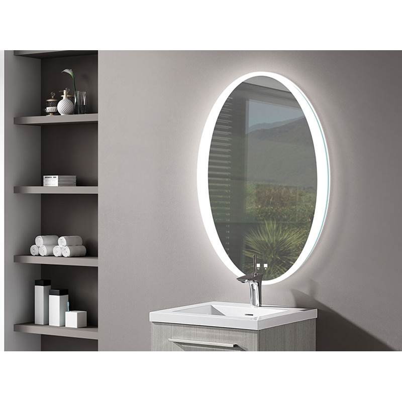 Madeli Twilight Illuminated Oval Slique , Mirror. 21''X 32''. Lumentouch On/Off, Dimmer Switch.Defogger, Vertical Installation