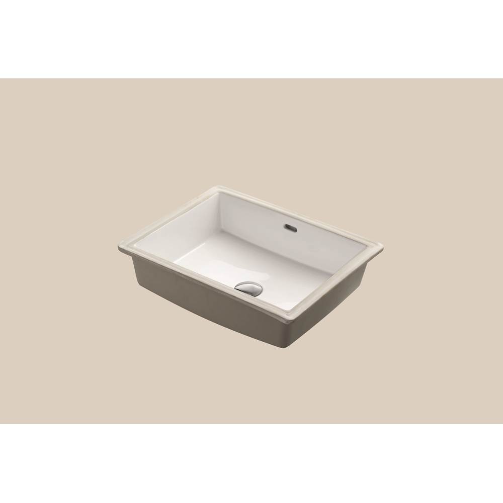 Madeli Ceramic Basin. Undermount, Rectangular. White. W/Overflow., Overall: 20'' X 15-3/4'' X 6-7/8'', Cut-Out:16-1/2'' X 13-1/4''