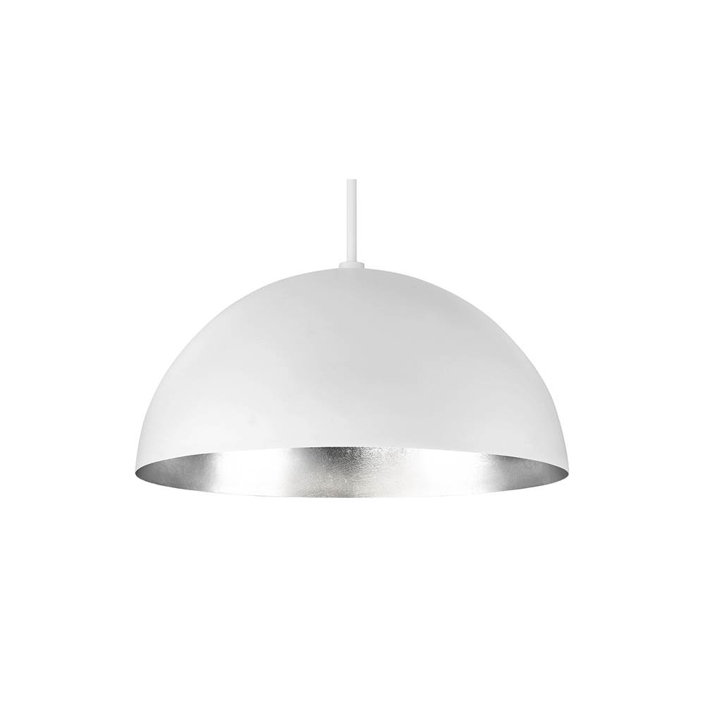 Modern Forms Yolo 35'' LED Dome Pendant Light 3000K in Silver Leaf/White