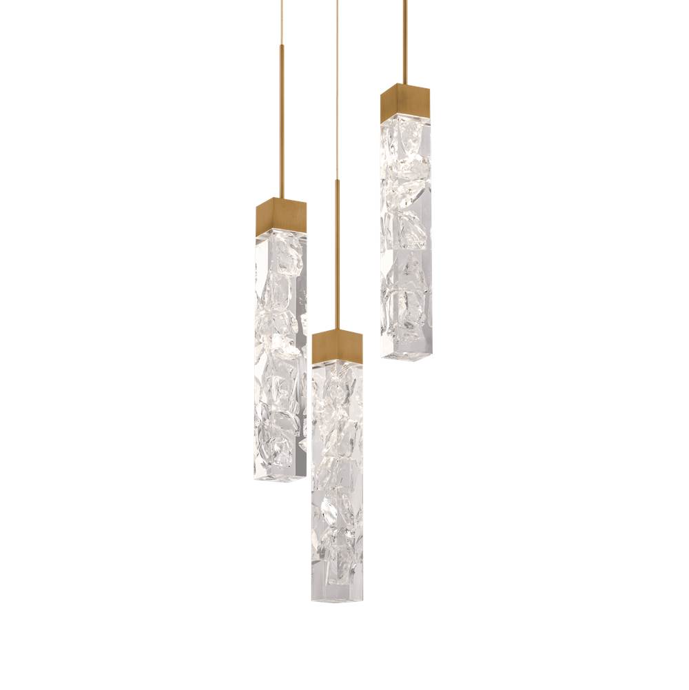 Modern Forms Minx 3 Light Indoor Multi Light Pendant Chandelier 3000K in Aged Brass