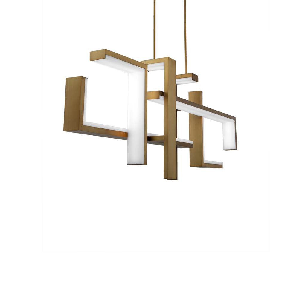 Modern Forms Jackal 56'' LED Linear Pendant Light 3000K in Aged Brass