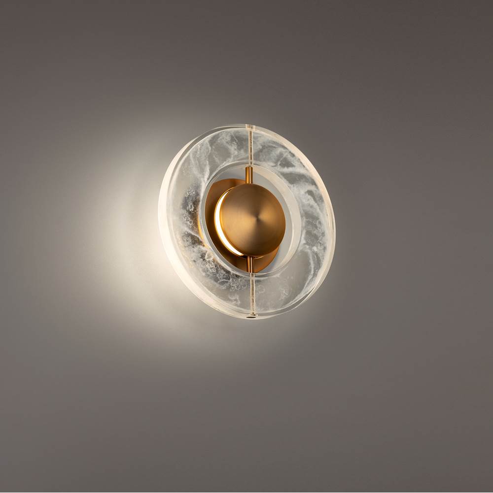 Modern Forms Cymbal 10'' LED Indoor Sconce Light 3000K in Aged Brass