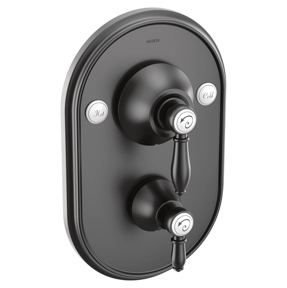 Moen Weymouth Posi-Temp with Built-in 3-Function Transfer Valve Trim Kit, Valve Required, Matte Black