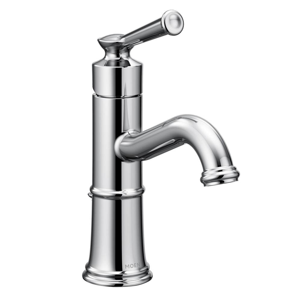 Moen Belfield One-Handle Bathroom Sink Faucet with Drain Assembly and Optional Deckplate, Chrome