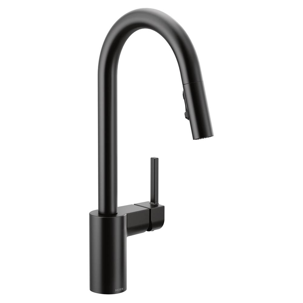 Moen Align One-Handle Modern Kitchen Pulldown Faucet with Reflex and Power Clean Spray Technology, Matte Black