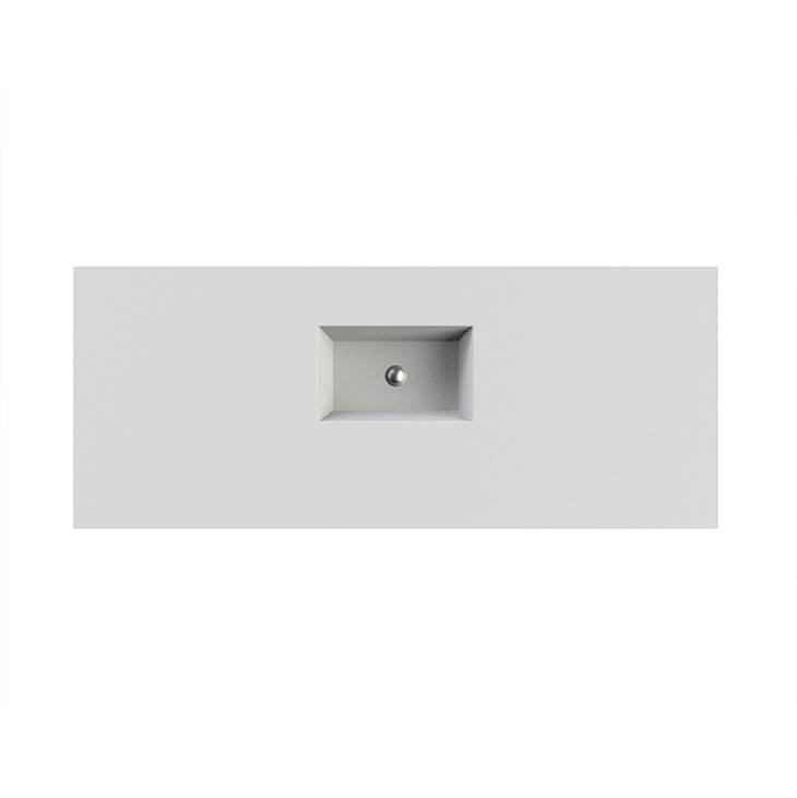 MTI Baths Petra 9 Sculpturestone Counter Sink Double Bowl Up To 80'' - Gloss Biscuit