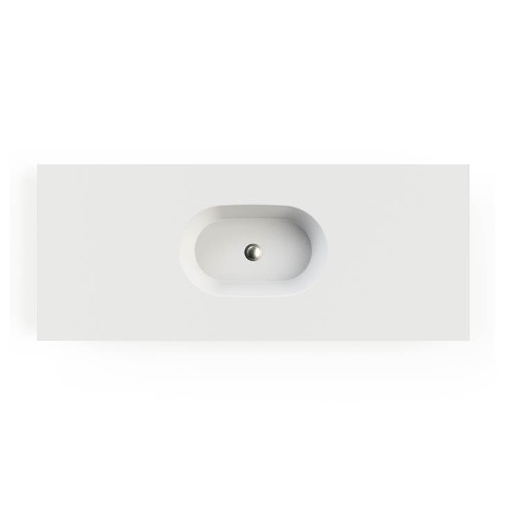 MTI Baths Leona 1 Sculpturestone Counter Sink Single Bowl Up To 68''- Matte White