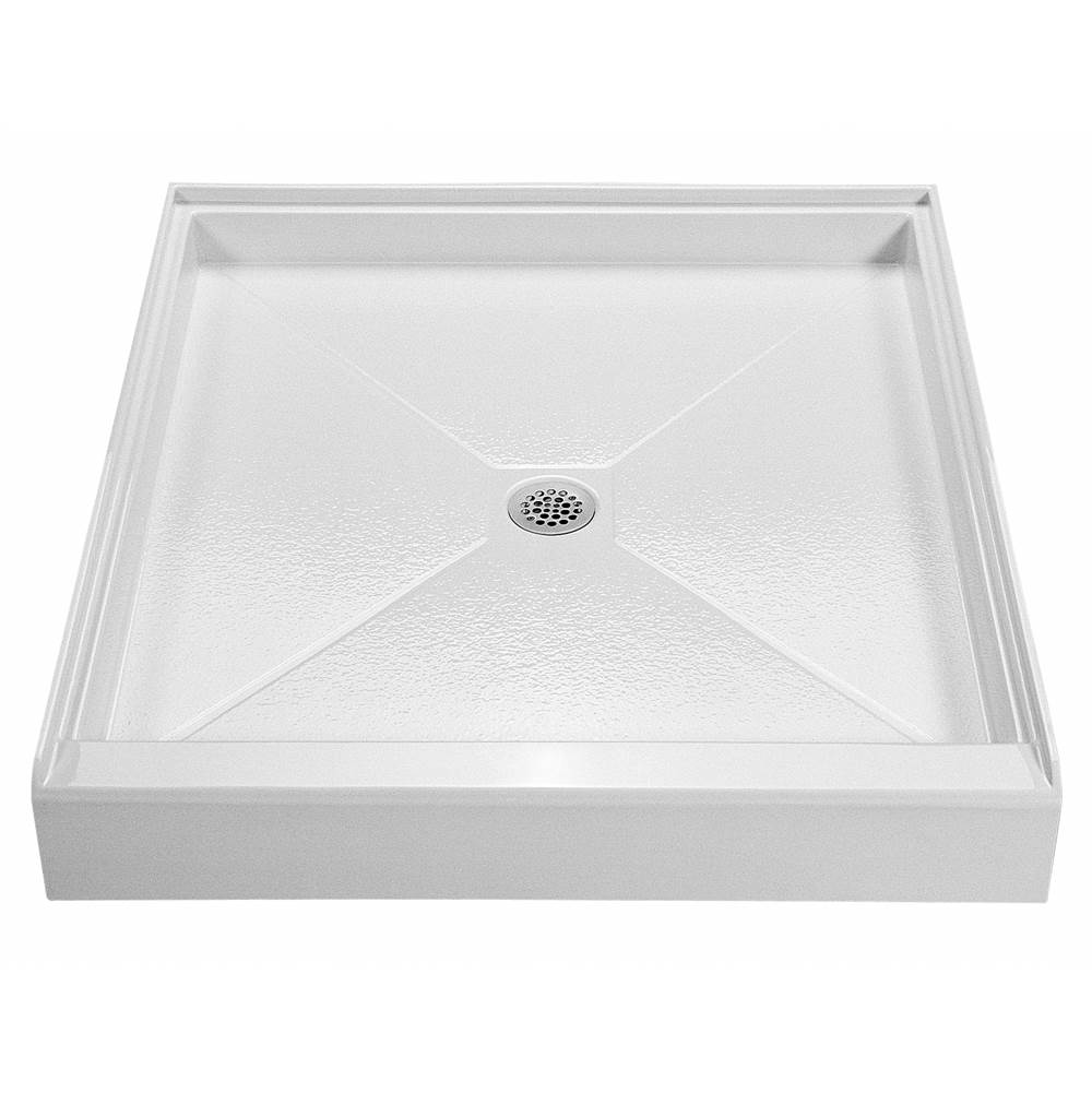 MTI Baths 4248 Acrylic Cxl Center Drain 42'' Threshold 3-Sided Integral Tile Flange - Biscuit