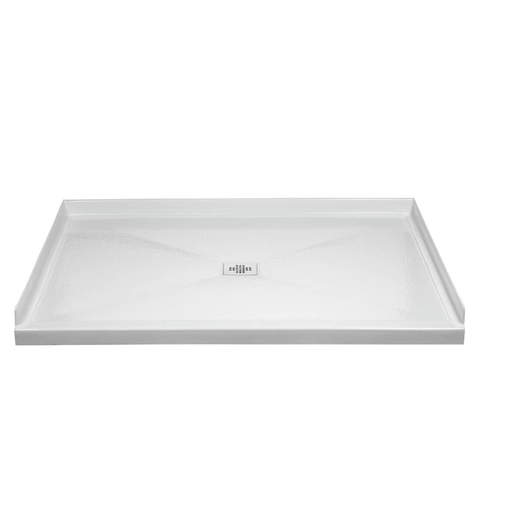 MTI Baths 5040 Acrylic Cxl Barrier Free Center Drain 50'' Threshold  3-Sided Integral Tile Flange - Biscuit