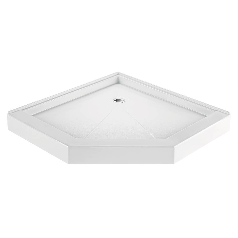 MTI Baths 5151 Acrylic Cxl Center Drain Neo Angle 2-Sided Integral Tile Flange - White