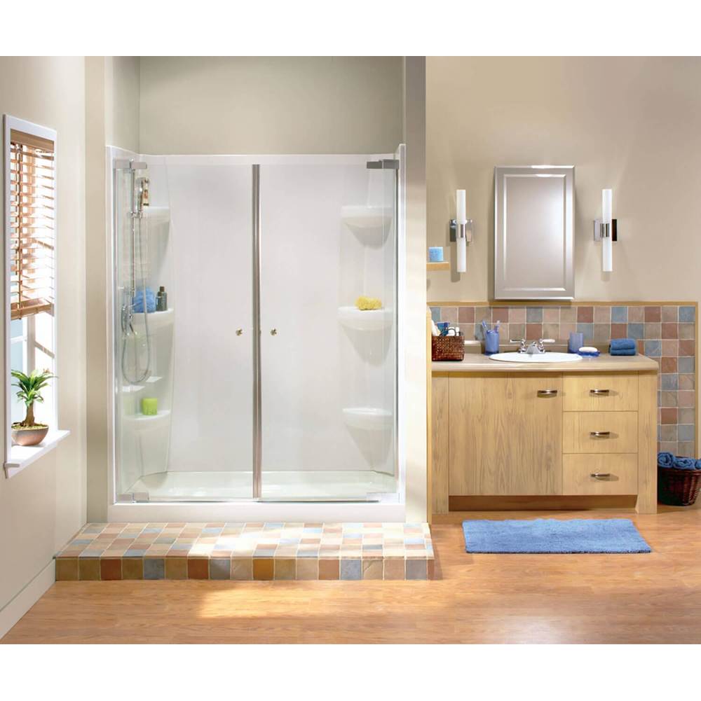Maax Rectangular Base 4832 3 in. Acrylic Alcove Shower Base with Center Drain in White