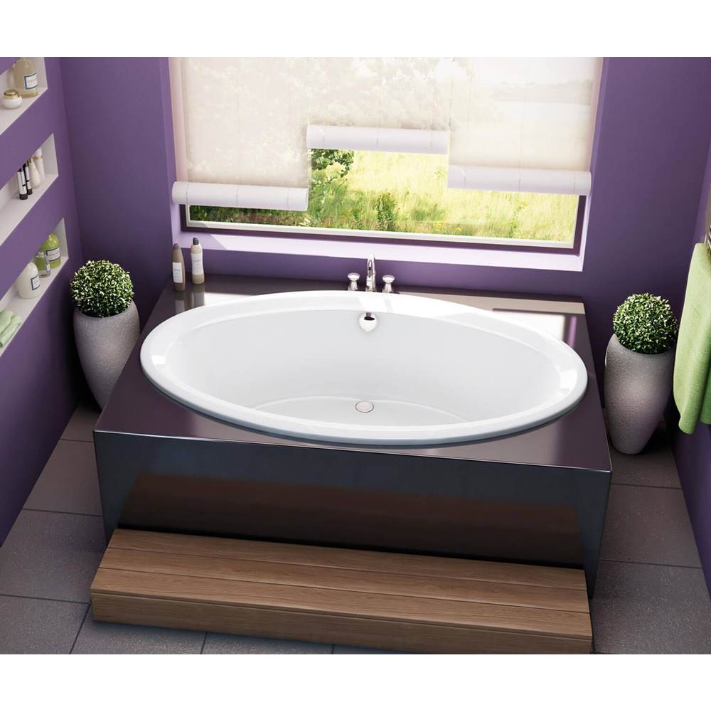 Maax Tympani 72 x 42 Acrylic Drop-in Center Drain Combined Whirlpool & Aeroeffect Bathtub in White
