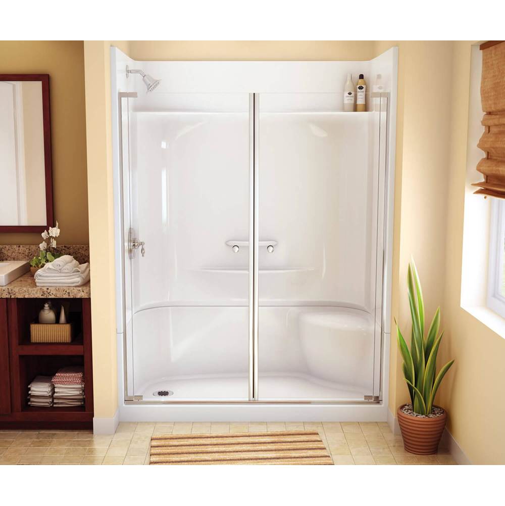 Maax KDS 3060 AFR AcrylX Alcove Center Drain Four-Piece Shower in White