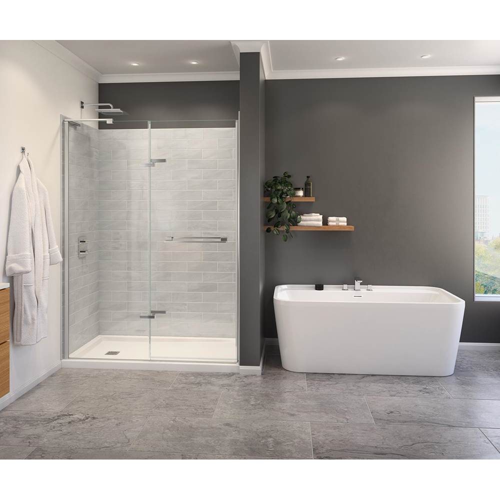 Maax Capella 78 56-59 x 78 in. 8 mm Pivot Shower Door for Alcove Installation with GlassShield® glass in Chrome